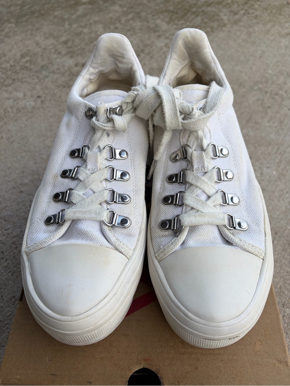 Michael Kors White Canvas Platform Sneakers